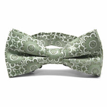 Load image into Gallery viewer, Front view of a mint green floral pattern bow tie