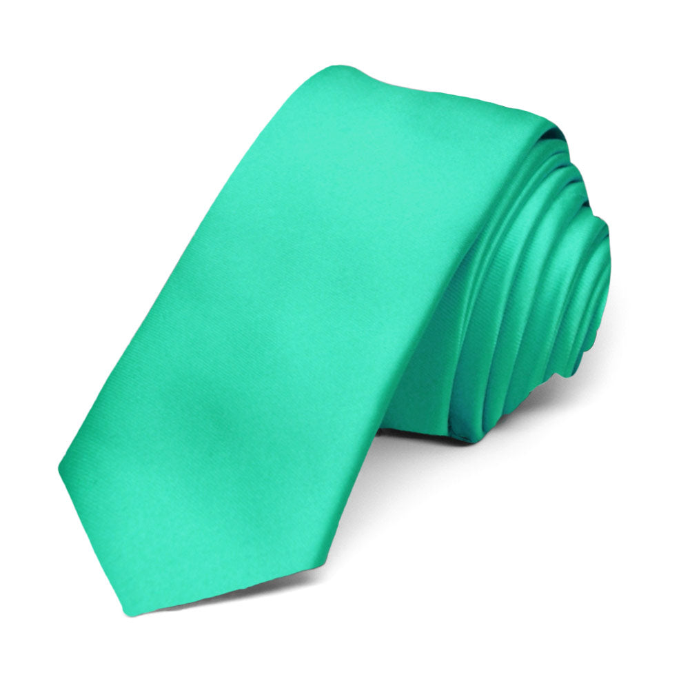 teal slim tie