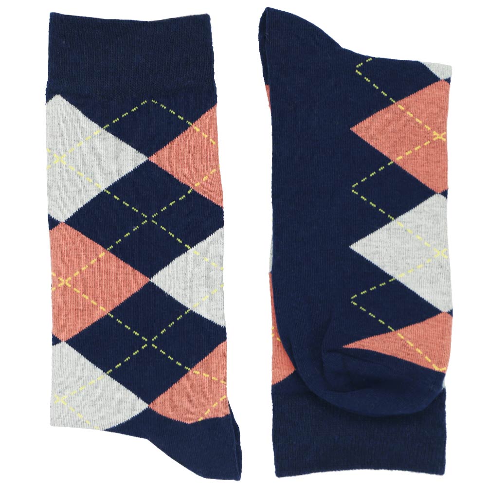 coral and navy blue dress socks Amazon.com: vangobeauty MEN ARGYLES SOCKS MEN DRESS SOCKS WEDDING SOCKS Coral- Mint-Navy Blue