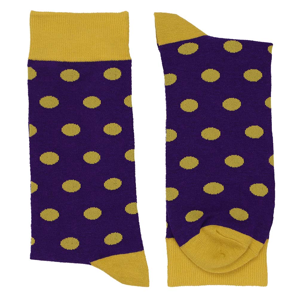purple and gold dress socks Men's Dark Polka Dot TieMart Cotton socks