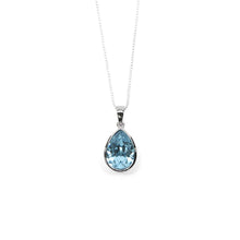 Load image into Gallery viewer, Pale Blue Pear Shaped Crystal Necklace