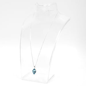 Pale Blue Rhombus Shaped Crystal Necklace