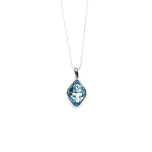 Load image into Gallery viewer, Pale Blue Rhombus Shaped Crystal Necklace