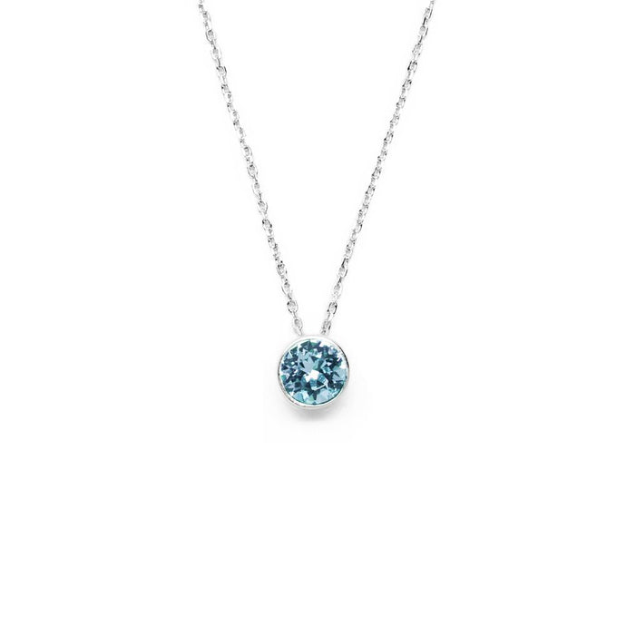 Pale Blue Round Crystal Necklace
