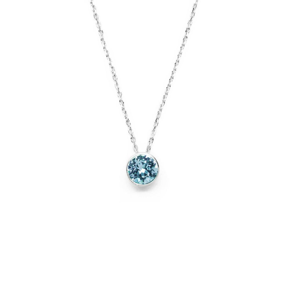 Pale Blue Round Crystal Necklace
