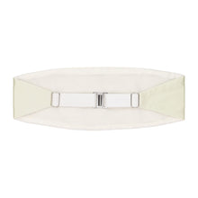Load image into Gallery viewer, The back of a pearl cummerbund, including the white elastic band