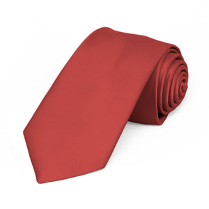 Persimmon Premium Slim Necktie, 2.5" Width