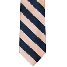 Load image into Gallery viewer, Front view petal and navy blue striped tie
