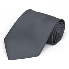 Load image into Gallery viewer, Pewter Premium Solid Color Necktie