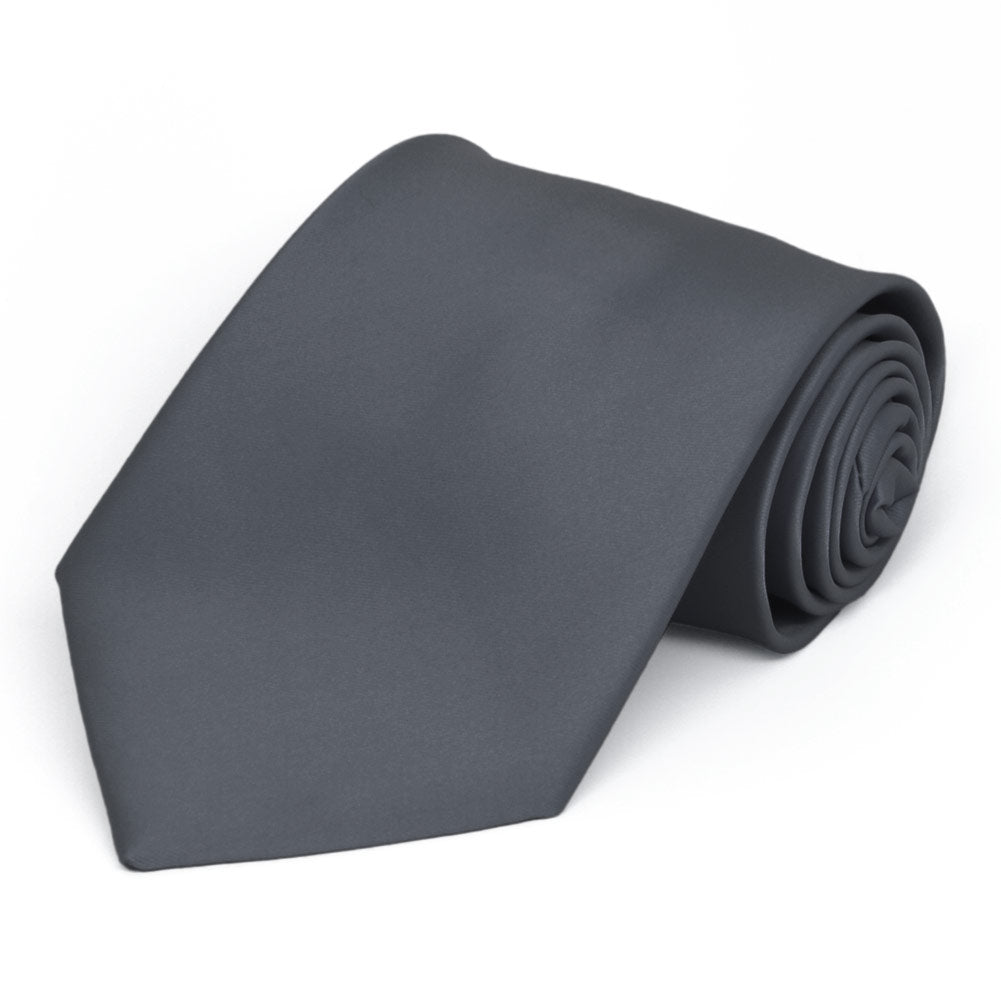 Pewter Premium Solid Color Necktie | Shop at TieMart – TieMart, Inc.