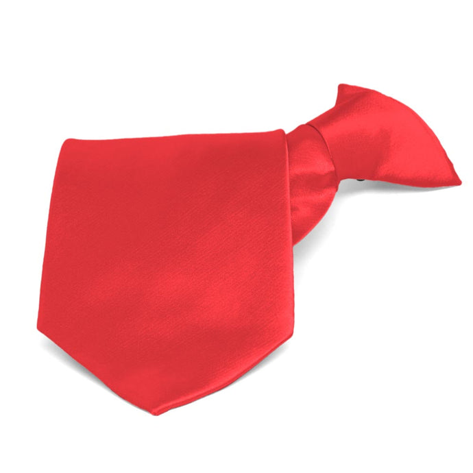Poppy Solid Color Clip-On Tie
