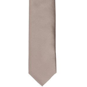 Front view portobello solid tie in a slim width