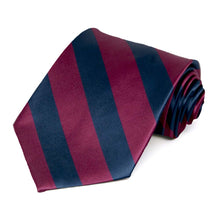 Load image into Gallery viewer, Raspberry and Navy Blue Striped Tie