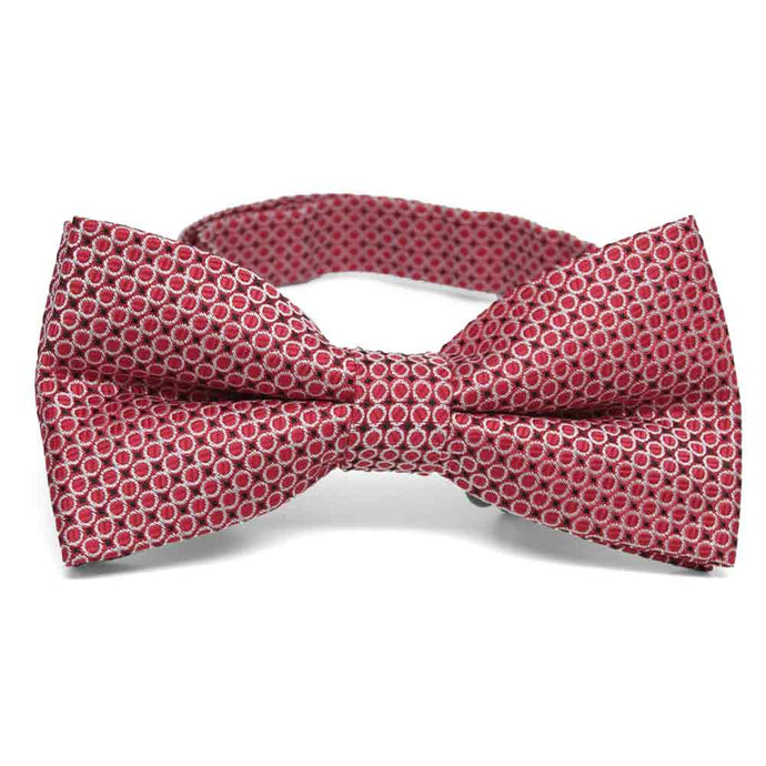 Red circle pattern bow tie, front view