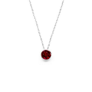 Dark Red Round Crystal Necklace