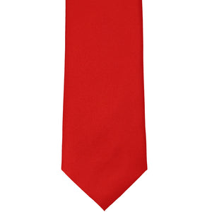 Red solid tie, front bottom view