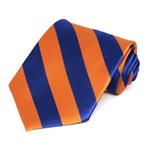 Load image into Gallery viewer, Royal Blue and Orange Striped Tie
