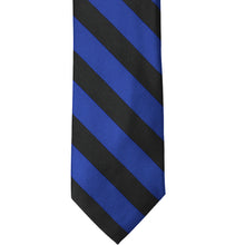 Load image into Gallery viewer, Front view of a royal blue and black striped tie