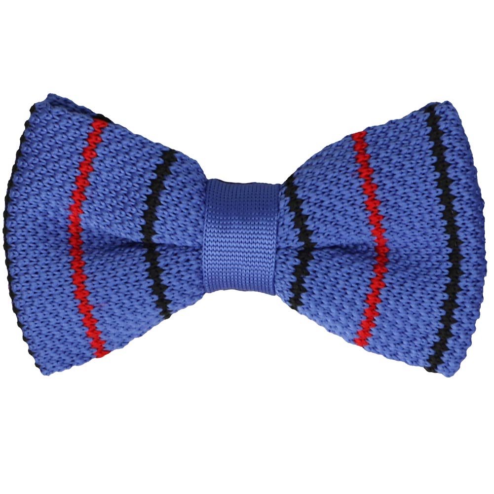 Royal Blue Thin Striped Knit Bow Tie Shop at TieMart TieMart, Inc.
