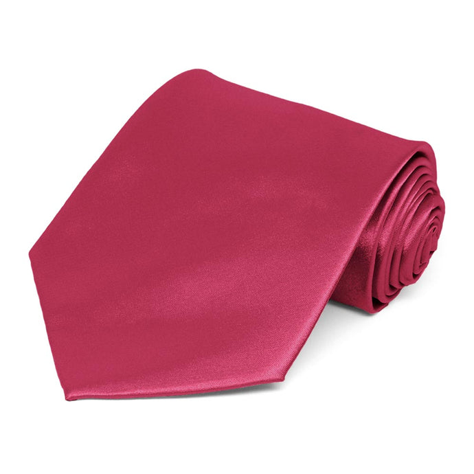Ruby Red Extra Long Solid Color Necktie