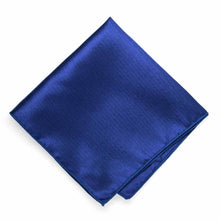 Load image into Gallery viewer, Sapphire Blue Herringbone Silk Pocket Square