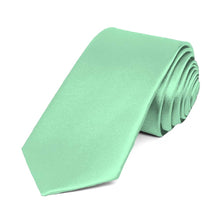 Load image into Gallery viewer, Seafoam Slim Solid Color Necktie, 2.5&quot; Width