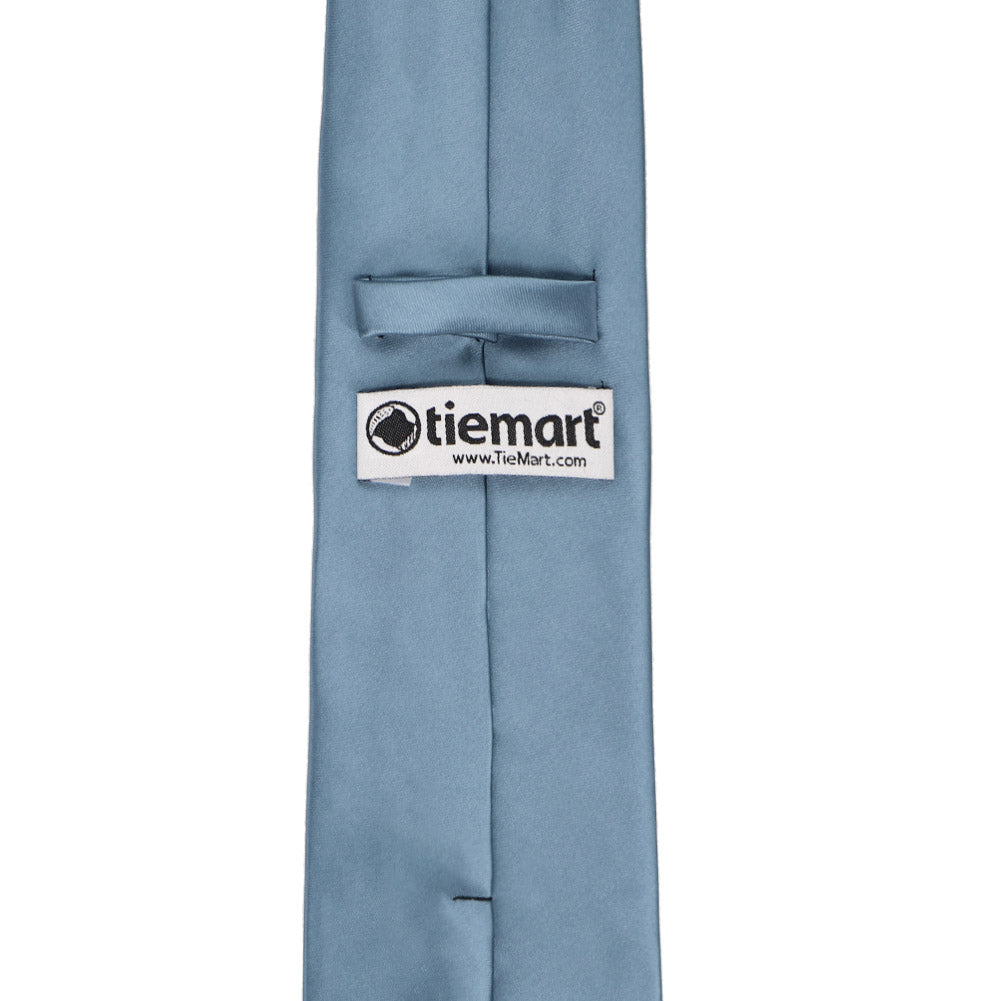 Men's Clip-On Tie – Teal With Slim Sky Blue Stripe, 20 Inches Long, 100% Polyester (UK Made)