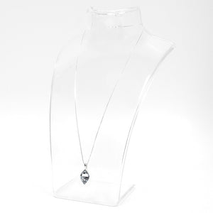 Silver Rhombus Shaped Crystal Necklace