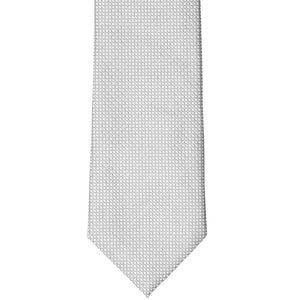 Light gray circle pattern extra long necktie, flat front view