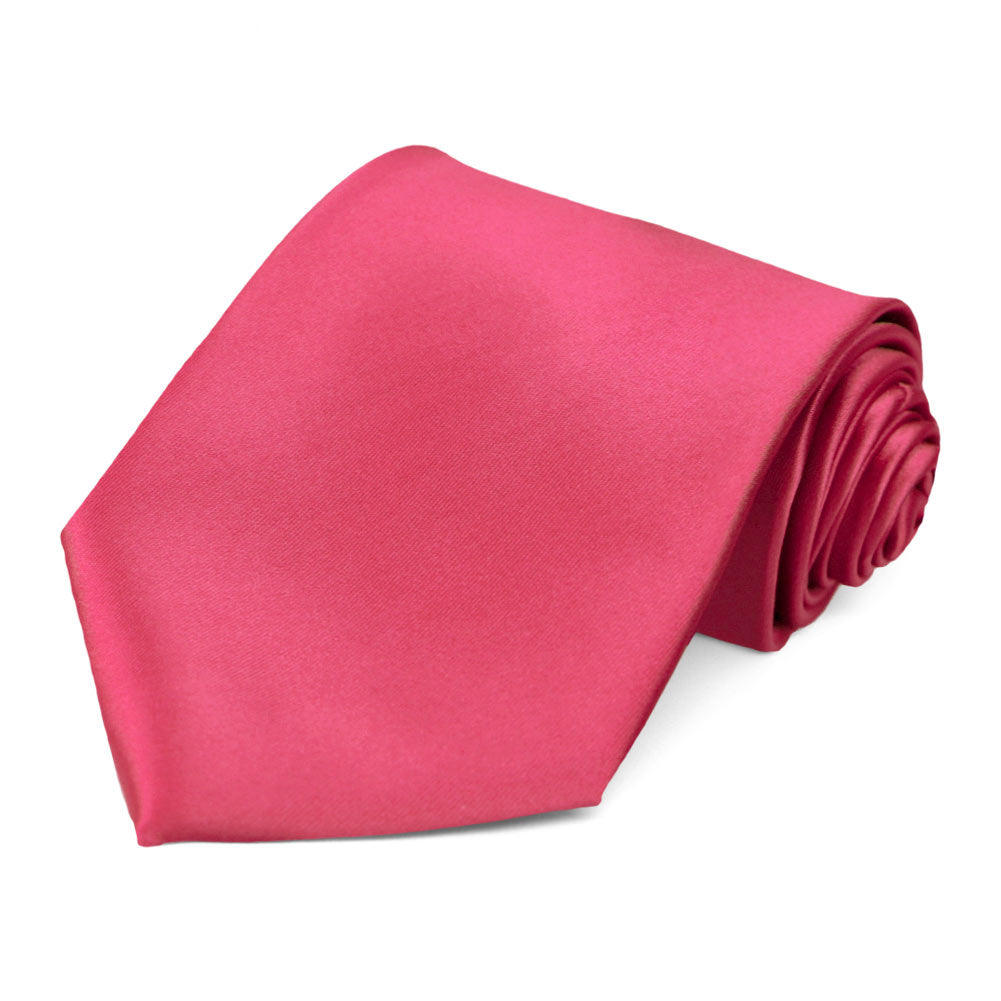 Strawberry Pink Solid Color Necktie | Shop at TieMart ??? TieMart, Inc.