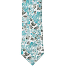 Load image into Gallery viewer, Flat view of a bursting turquoise pattern necktie