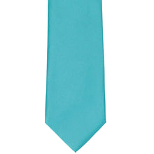 Load image into Gallery viewer, Front view of a solid turquoise tie for crafts
