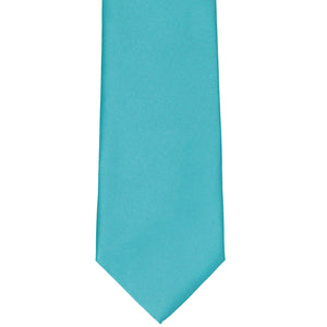 Front view of a solid turquoise tie for crafts