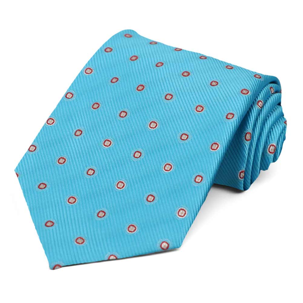 teal polka dot tie