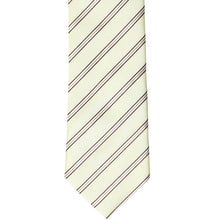 Load image into Gallery viewer, The front of a vanilla pencil striped tie
