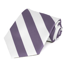 Load image into Gallery viewer, Victorian Lilac and White Striped Tie