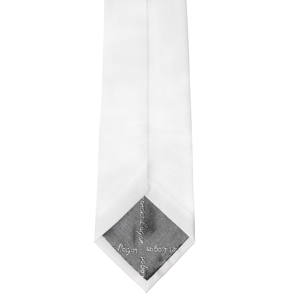 White Matte Matte Finish Necktie, 3