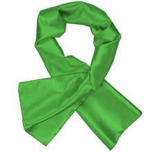 Load image into Gallery viewer, A grass green scarf, crossed over itself