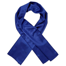 Load image into Gallery viewer, Sapphire blue solid scarf, crossed over itself