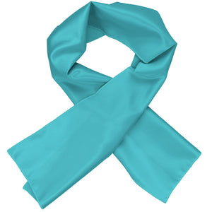 Women's turquoise scarf, crossed over itself