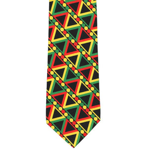 Front view of an African pride pattern necktie