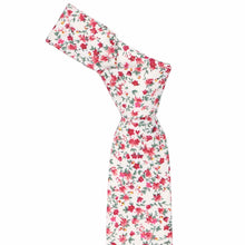 Load image into Gallery viewer, Knot on a pink and white floral tie