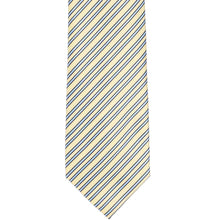 Load image into Gallery viewer, Striped tie with yellow and blue pattern on a white background