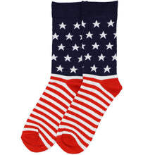 Load image into Gallery viewer, American flag-themed socks on a white background
