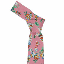 Load image into Gallery viewer, Dark mauve floral tie with a knot at the top