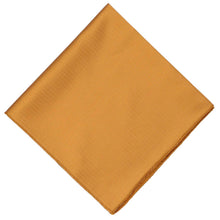 Load image into Gallery viewer, A folded pocket square in a warm antique gold color with a herringbone pattern, displayed on a clean white background.