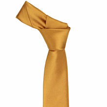 Load image into Gallery viewer, Antique Gold Slim Solid Color Necktie, 2.5" Width