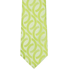 Load image into Gallery viewer, The front of an apple green large link pattern tie