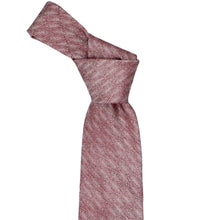 Load image into Gallery viewer, Burgundy and white knotted tie with zig zag pattern
