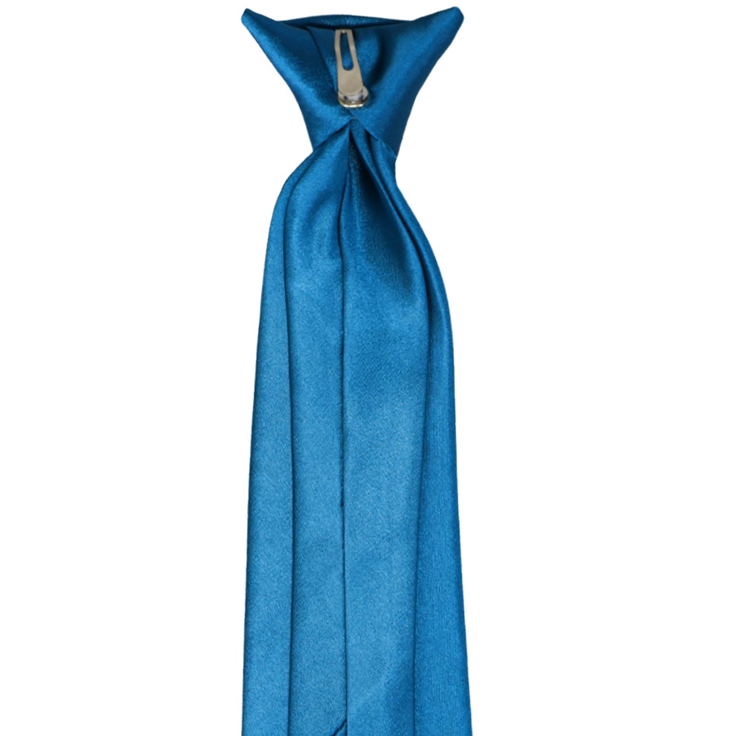 24l ★ay The Best Tie-up Collection Suara Azure Blue Solid Color Clip-On Ties | Shop at TieMart – TieMart, Inc.